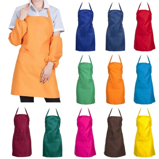 Ladies Tabard Work Apron Cooking Cleaning Sleeveless Cafe Wear Bibs C